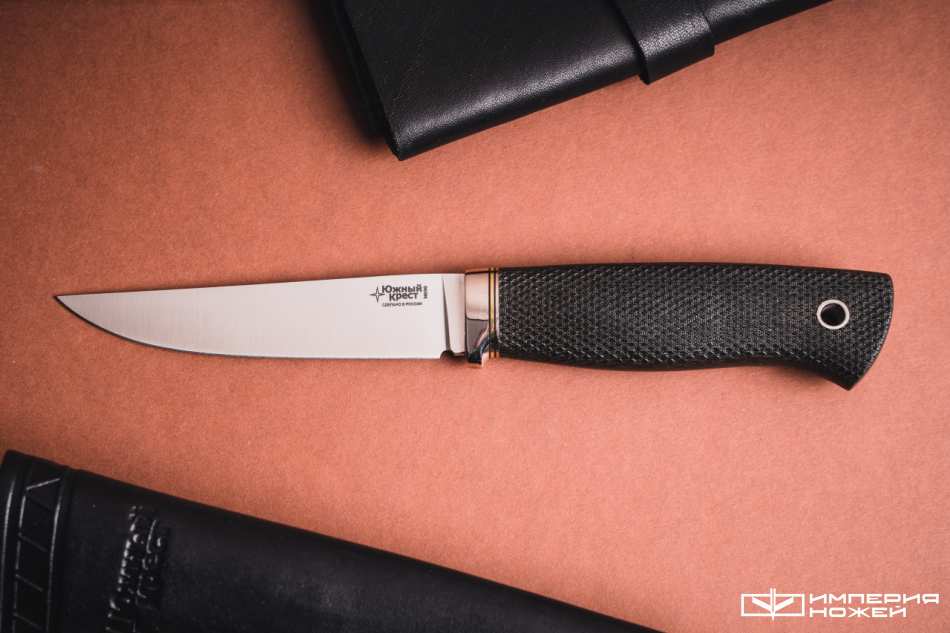 Нож с фиксированным клинком Удобный Эксперт N690 Черная Микарта – Южный Крест