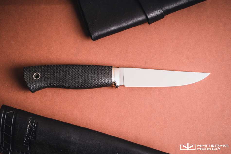 Нож с фиксированным клинком Удобный Эксперт N690 Черная Микарта – Южный Крест фото 2