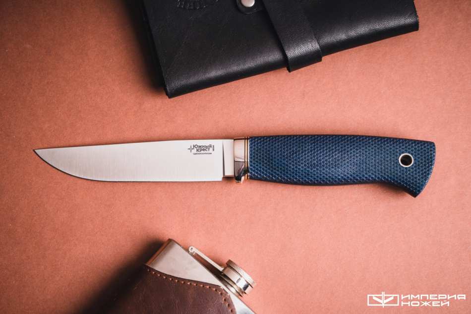 Нож с фиксированным клинком Норт Эксперт N690 Синяя Микарта – Южный Крест