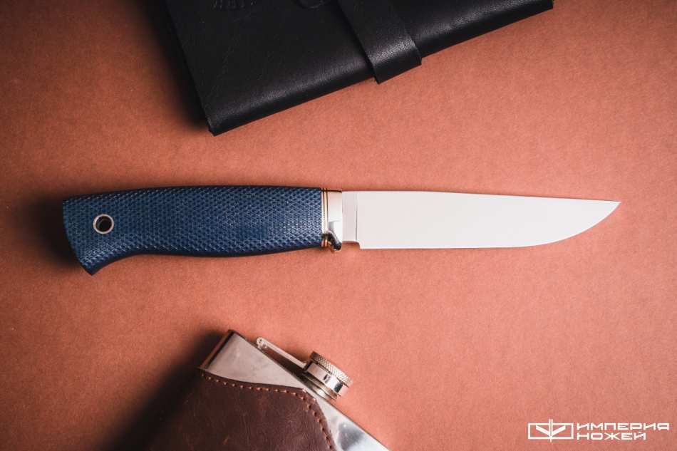Нож с фиксированным клинком Норт Эксперт N690 Синяя Микарта – Южный Крест фото 2