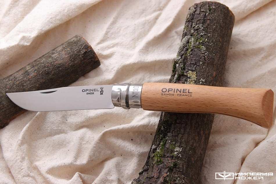 складной нож Opinel №10, нержавеющая сталь, бук, блистер – Opinel