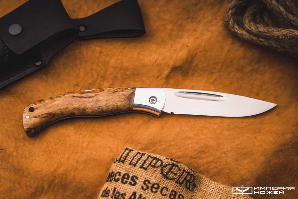 Складной нож с клинком якутского типа Карельская береза – Стальные Бивни фото 2