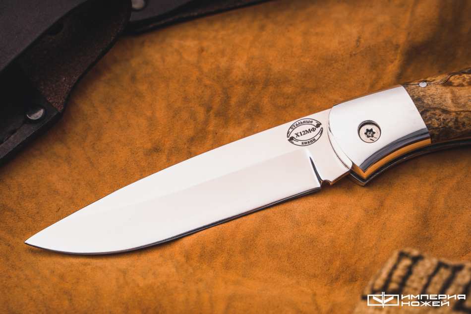 Складной нож с клинком якутского типа Карельская береза – Стальные Бивни фото 3
