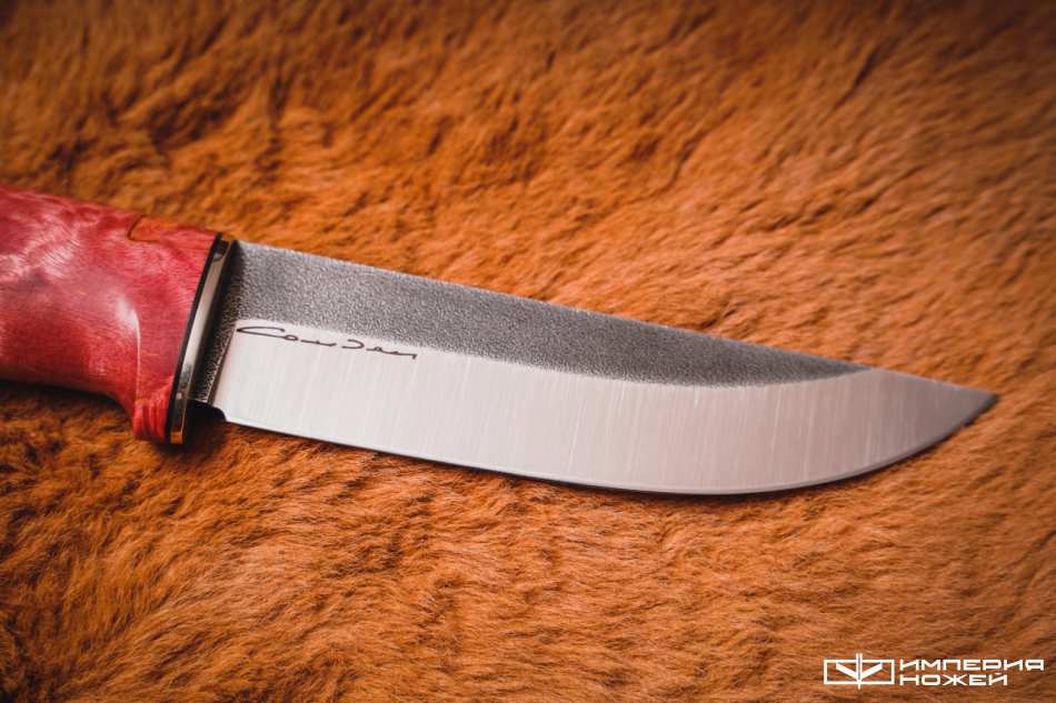 Нож с фиксированным клинком Барбус Красный, K110, Стабилизированная карельская берёза – Sander фото 5