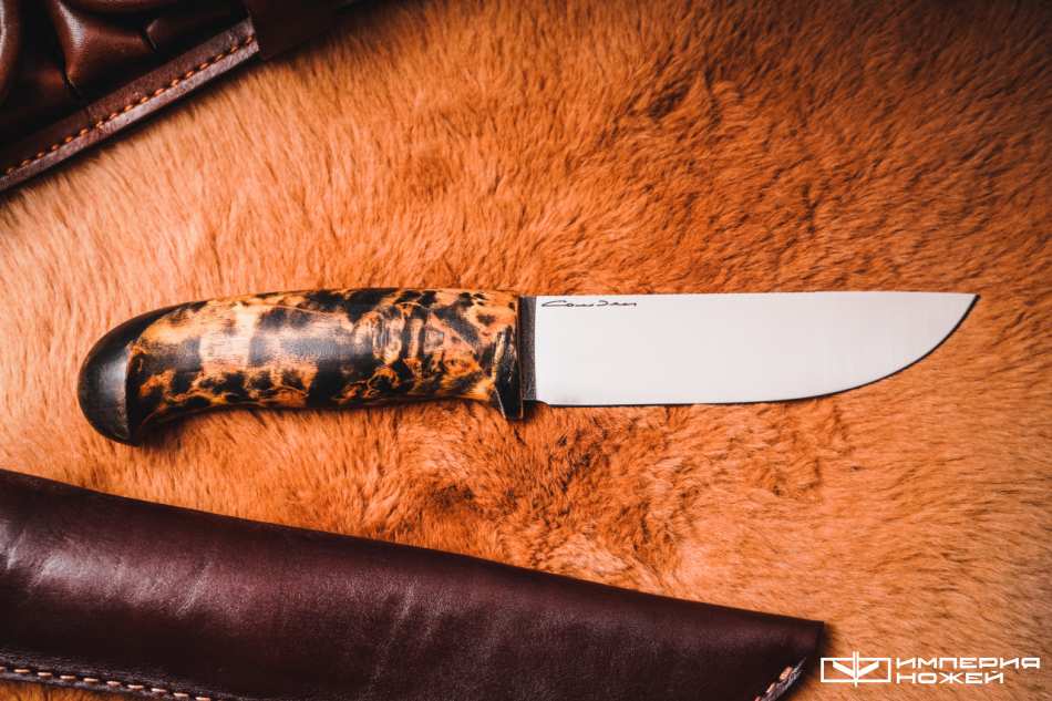 Нож с фиксированным клинком Шмель, Х12МФ, Карельская берёза – Sander фото 2