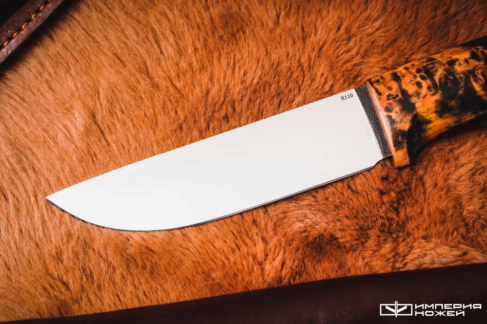 Нож с фиксированным клинком Шмель, Х12МФ, Карельская берёза – Sander фото 4