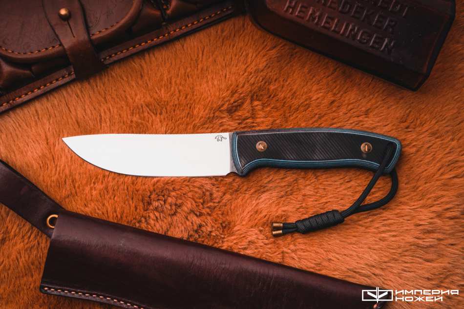 Нож с фиксированным клинком Бобр, Сталь D2, Синий G10 – Sander