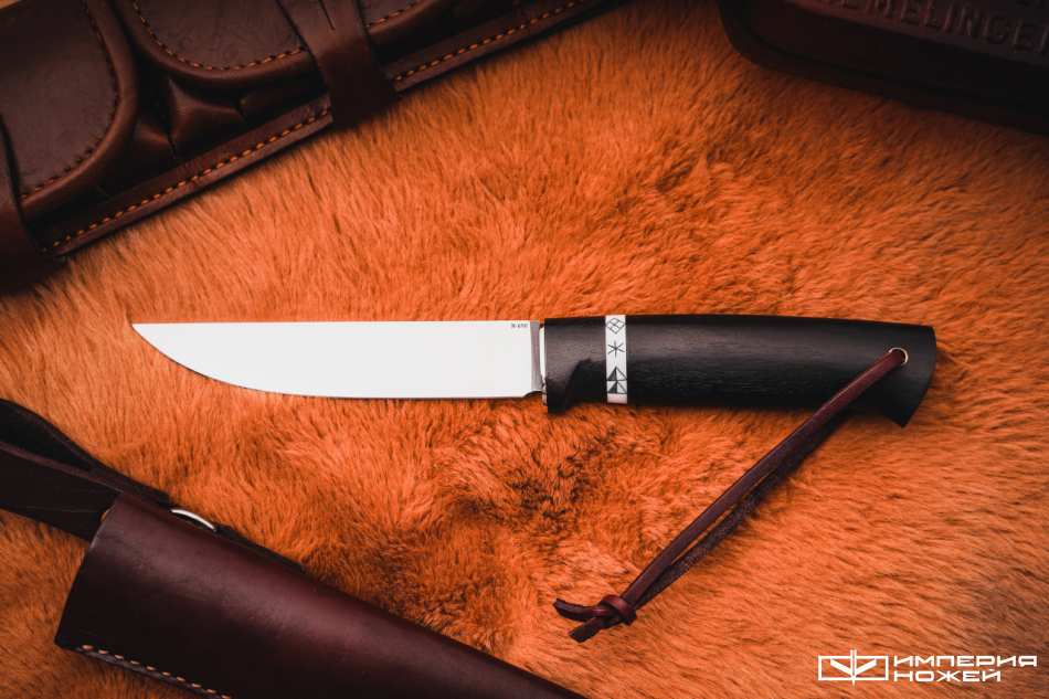 Нож с фиксированным клинком Лиман, N690, Граб, Кориан, Скримшоу  – Sander