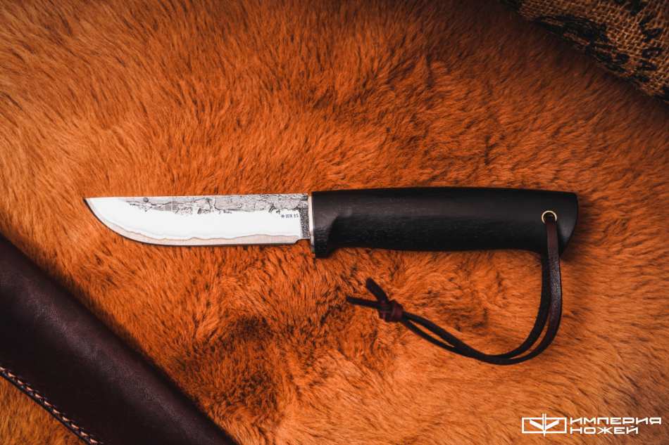 Нож с фиксированным клинком Лиман, Ламинат обкладки нержавеющая сталь, сердцевина ШХ15, Граб – Sander