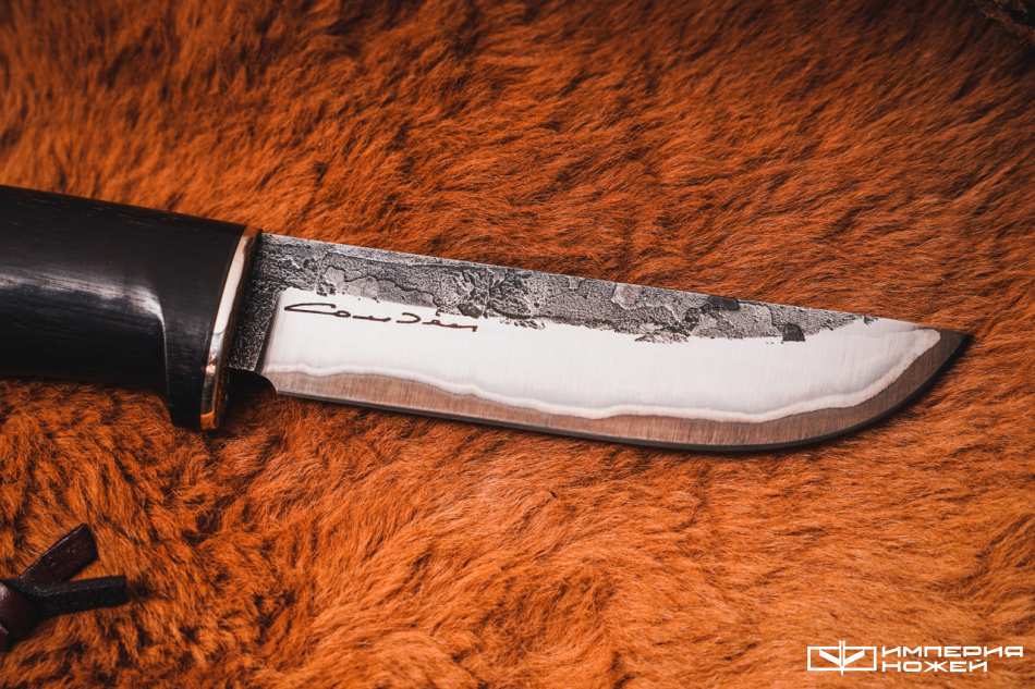 Нож с фиксированным клинком Лиман, Ламинат обкладки нержавеющая сталь, сердцевина ШХ15, Граб – Sander фото 4
