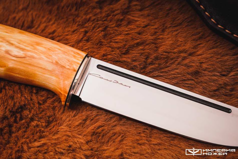 Нож с фиксированным клинком Барбус, Х12МФ, Карельская Береза – Sander фото 4