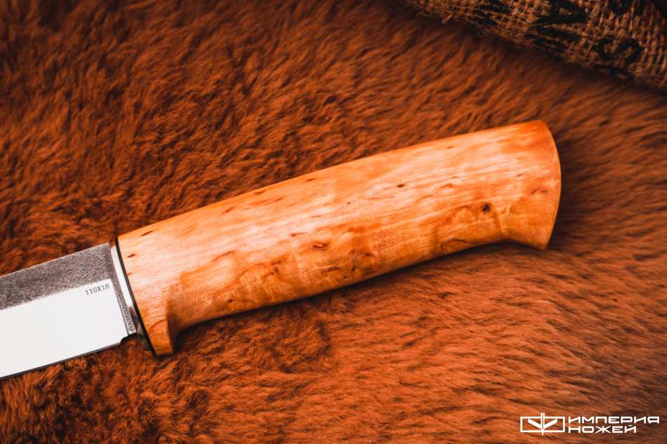 Нож с фиксированным клинком Рыбка, 110х18, Карельская береза – Sander фото 3