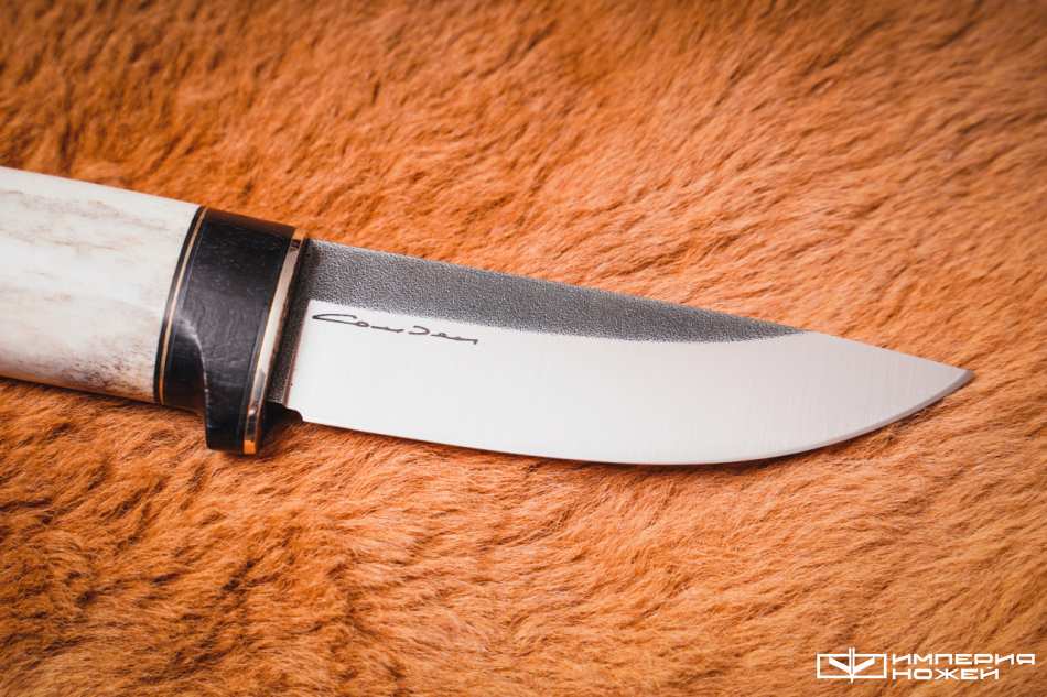 Нож с фиксированным клинком Рыбка, 110х18, Рог оленя, Скрим-шоу – Sander фото 6