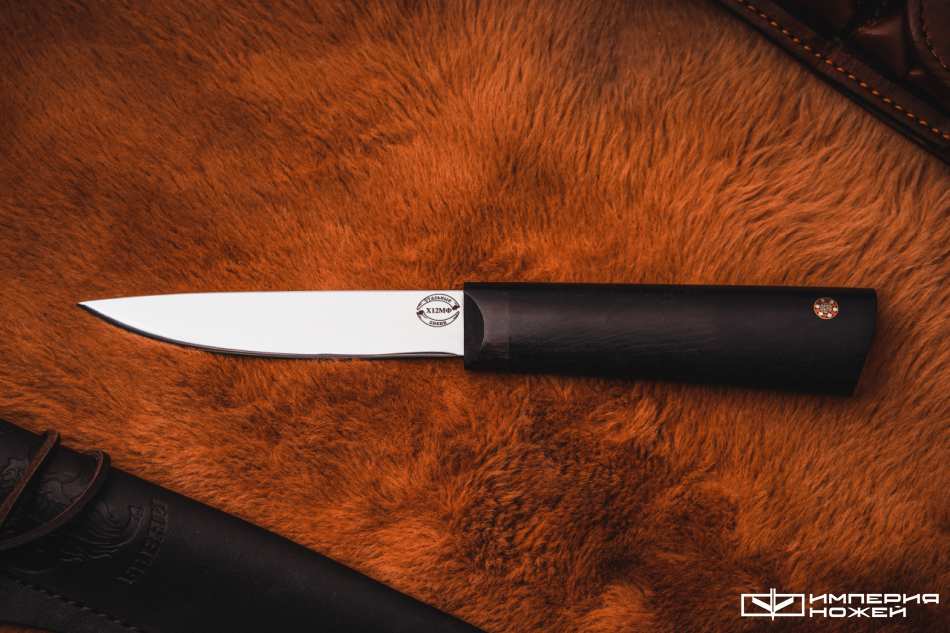 Малый якутский нож с откованным долом Х12МФ, Граб) – Стальные Бивни