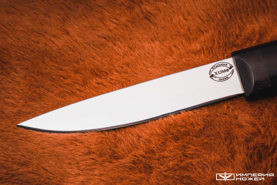 Малый якутский нож с откованным долом Х12МФ, Граб) – Стальные Бивни фото 3