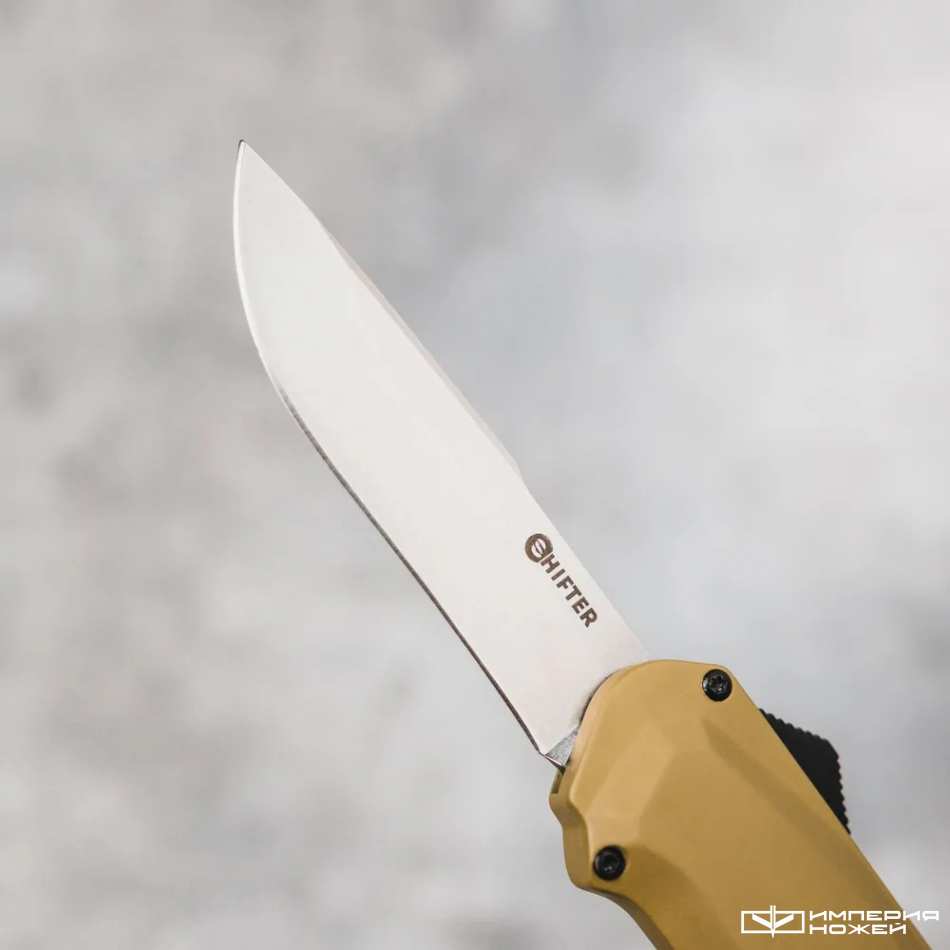 Автоматический фронтальный выкидной нож Rover (Stonewash, Tan) - Shifter – Mr.Blade фото 2