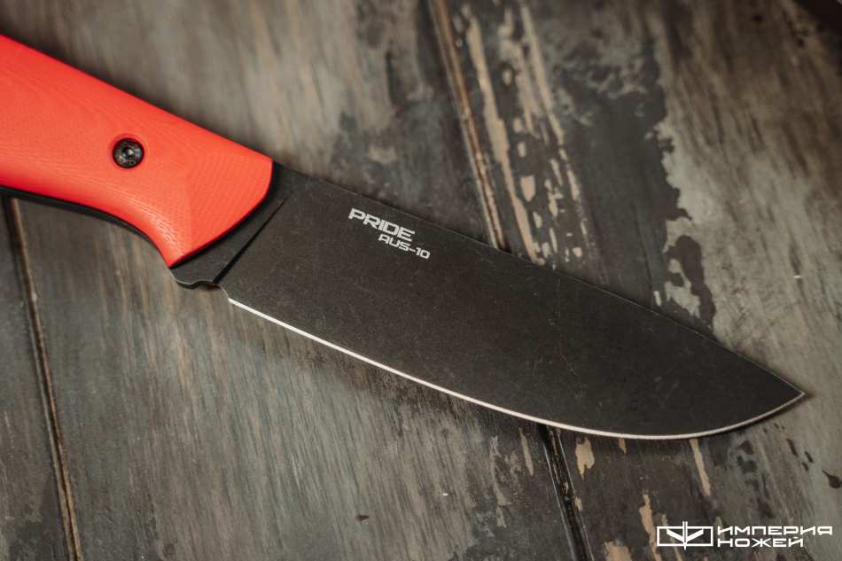 Нож с фиксированным клинком Pride Aus-10 Red G-10 – N.C.Custom фото 2
