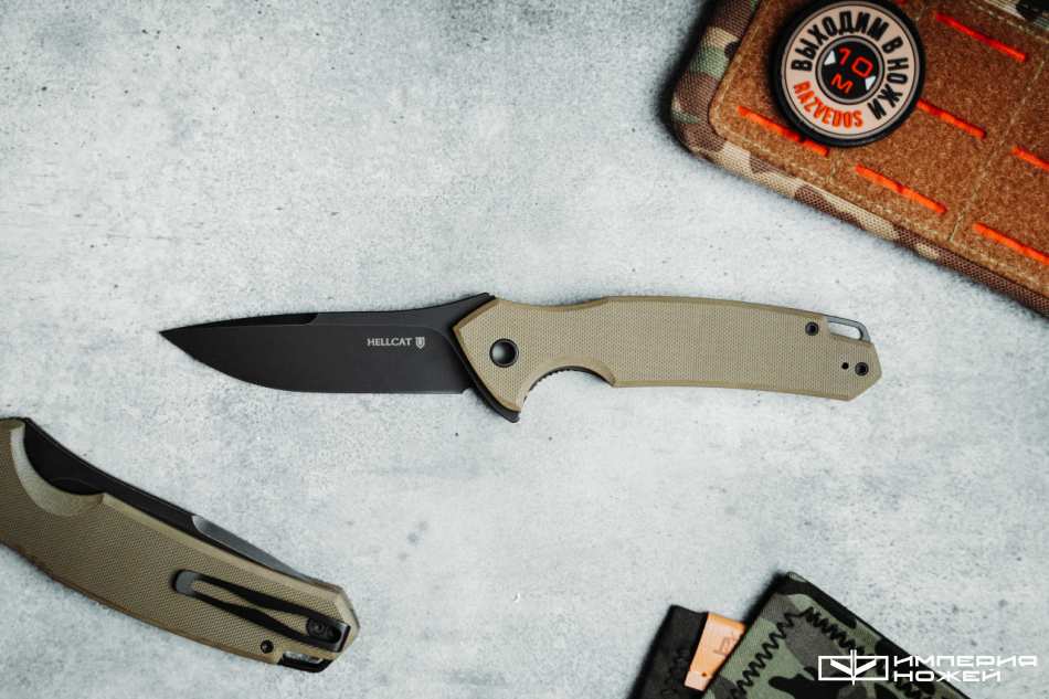  Складной нож HellCat Mini Olive/Black (Оливковый/Черный)  – Mr.Blade