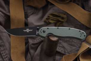 Ontario Нож складной RAT-1 Limited Edition Black Blade Olive Drab Handle