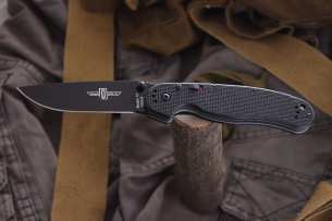 Ontario Полуавтоматический складной нож RAT-1A Assisted Black Blade Black 