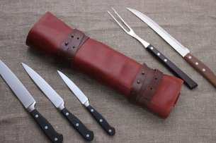 Knife to meet you Сумка для 5 кухонных ножей из натуральной кожи