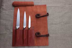 Knife to meet you Сумка для 3 кухонных ножей из натуральной кожи