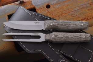 N.C.Custom Набор Set Hunting (Нож S-H01, Вилка S-H02) Микарта