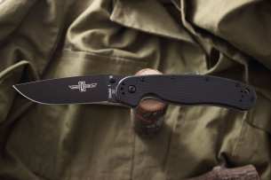 Ontario Нож складной RAT-1 Black Blade Black Handle D2 8868