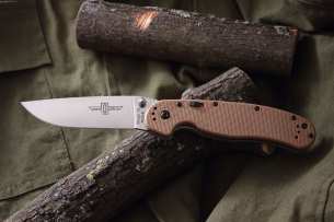 Ontario Полуавтоматический складной нож RAT-1A Assisted Satin Blade Desert Tan 8870TN