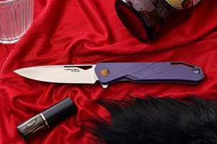 Mr.Blade НОЖ ИЗ СТАЛИ M390 складной нож KEEPER NO SHNUR NO PARTY, purple