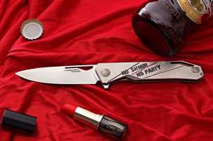 Mr.Blade НОЖ ИЗ СТАЛИ M390 складной нож KEEPER NO SHNUR NO PARTY, metallic