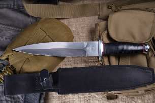 Rosoruzhie Шкуросъемный Кинжал охотничий большой 95х18 (кожа) алюминий