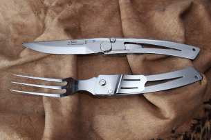 Claude Dozorme Туристический набор складной нож с вилкой XXL Тьер