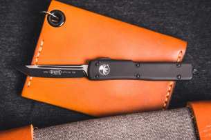 Microtech Автоматический фронтальный выкидной нож UTX-70 Black Tanto 204P