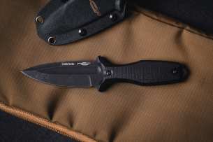 N.C.Custom Нож скрытого ношения с фиксированным клинком Grave Blackwash Aus 10