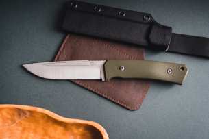 Owl Knife Нож с фиксированным клинком Barn-F M390 Olive G10