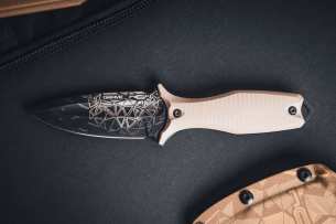 N.C.Custom Нож скрытого ношения с фиксированным клинком Grave Tan PGK 