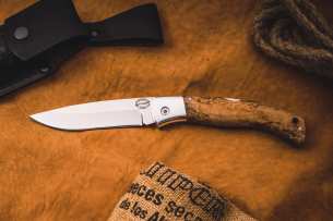 Stalnyie Bivni Складной нож с клинком якутского типа Карельская береза