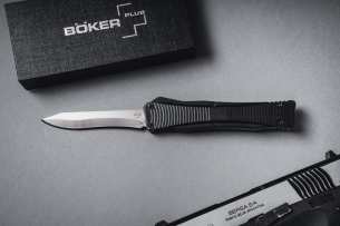 Boker Автоматический фронтальный выкидной нож Lhotak Falcon D2