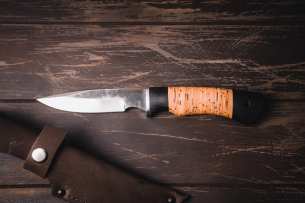 Kuznitsa Koval Нож с фиксированным клинком Нырок 110х18, Дюраль, Дерево