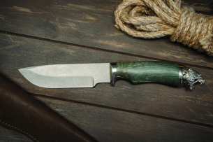 Kuznitsa Koval Нож с фиксированным клинком Барс Булат, Стабилизированная карельская береза