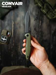Mr.Blade Нож складной Convair Gen.2 (Black Stonewash, G10 Olive) 